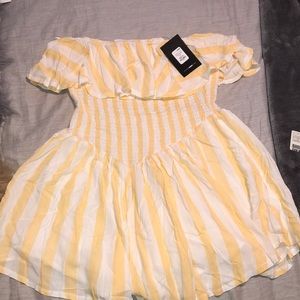 Fashion Nova Floppy Strapless Romper